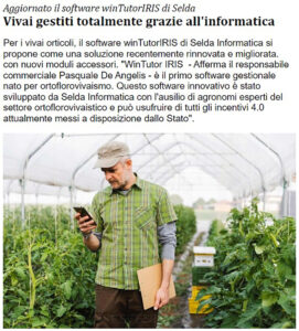 Articolo su Freshplaza.it sui Nuovi Moduli di winTutor®IRIS - Aprile 2022 SELDA Informatica